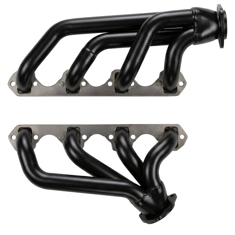 FF3GTS302-BEC Shorty Header Set, 64-73 Ford Mustang w/Small Block Ford 221-302ci, C4/C6 or Manual Trans [Black Satin Ceramic]