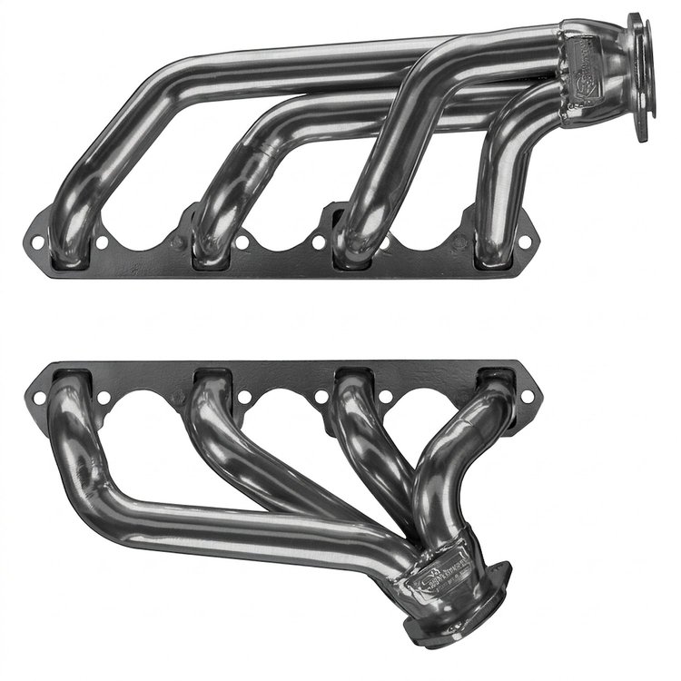FF3GTS302-AOD-P Shorty Header Set, 1964-1968 Ford Mustang w/Small Block Ford 221-302ci, AOD Transmission [Raw/Unfinished]