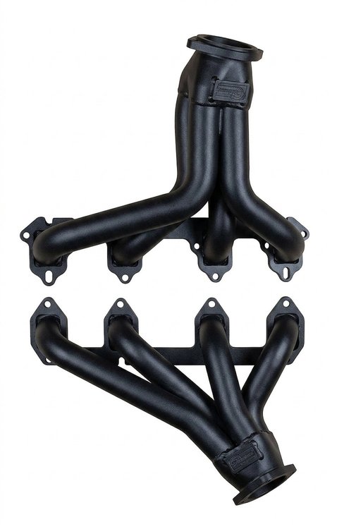FF427CSCJ-BEC Shorty Header Set, 53-Up Ford F-Series/Camper Special w/Ford 332-428 FE & Cobra Jet/GT Heads [Black Satin Ceramic]