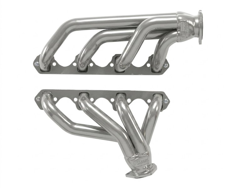 FF6-302-AOD-SEC Shorty Header Set, Small Block Ford 221-302ci, AOD Transmission [Silver Ceramic Coating]