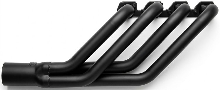 FR427CJ48-BEC Swept-Back Roadster Header, T-Bucket w/332-428 FE & Cobra Jet/GT Heads, 48 in. Turnout [Black Satin Ceramic]