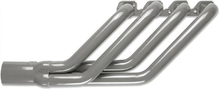 FR460CJ36-SEC Swept-Back Roadster Header, Ford T-Bucket w/BBF 429-460ci & Cobra Jet/GT Heads, 36 in. Turnout [Silver Ceramic]