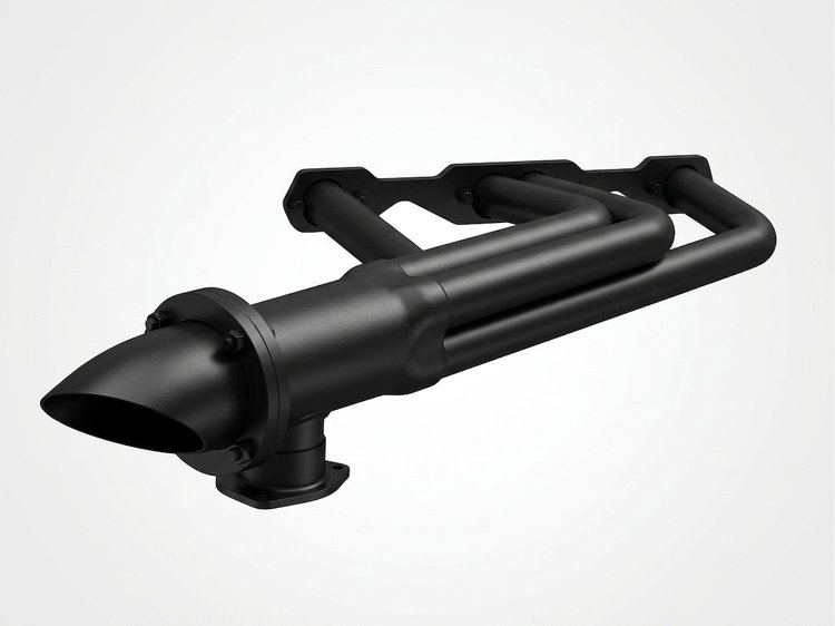 JaysterSBC-BEC Lakes-Style Header Set, Small Block Chevy [Black Satin Ceramic Coating]