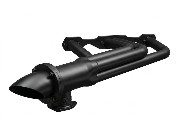 JaysterSBCDP134-BEC Lakes-Style Header Set, Small Block Chevy, D-Port Flange, 1 3/4 in. Primary Tube [Black Satin Ceramic]