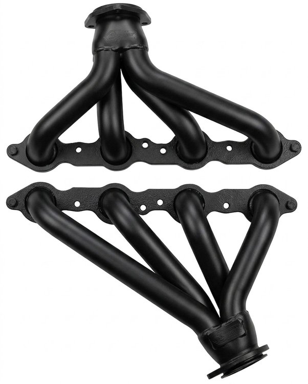 V8RLS158-BEC Shorty Header Set, 1927-Up Cars/Trucks, Mazda Miata w/LS Engine [Black Satin Ceramic Coating]