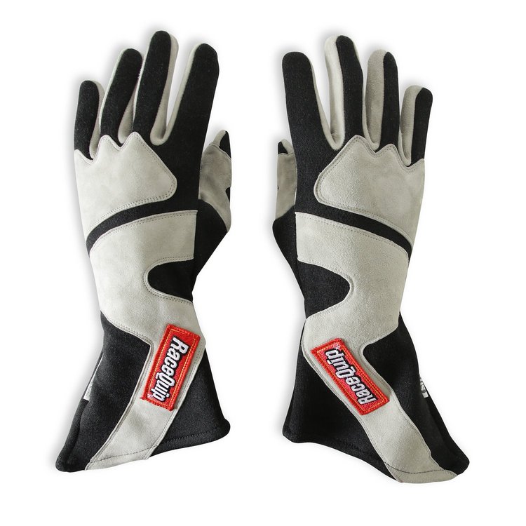 SFI-5 358 Series Long Angle Cut Driving Gloves Gray/Black X-Large