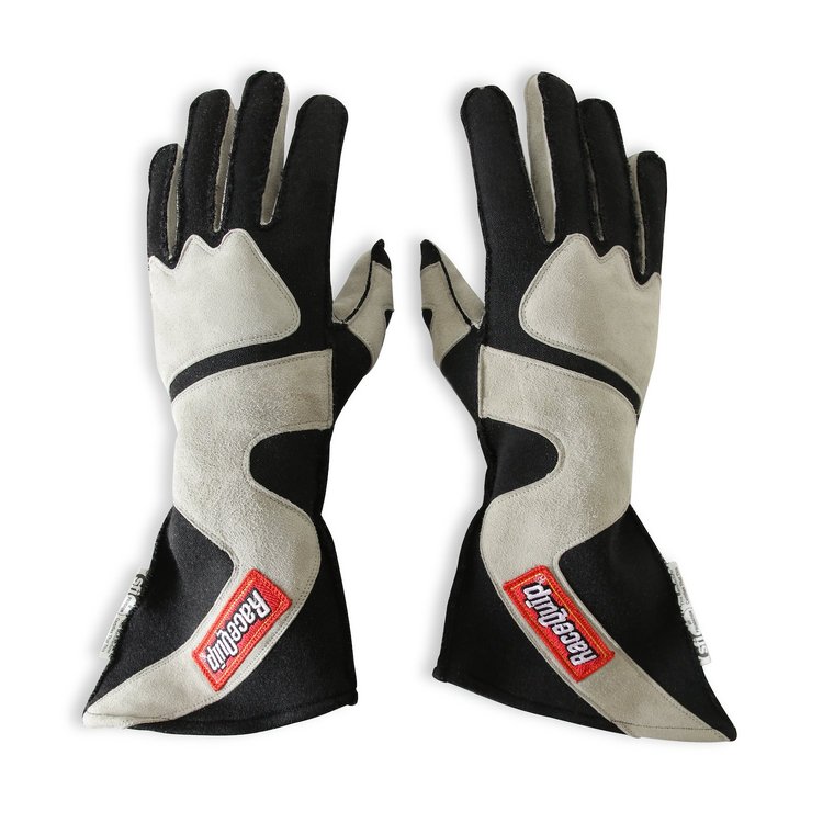 SFI-5 359 Series Outseam Long Angle Cut Driving Gloves Gray/Black Large