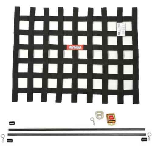 Window Safety Net Kit 18" x 24" Black Ribbon Style Net Kit Includes