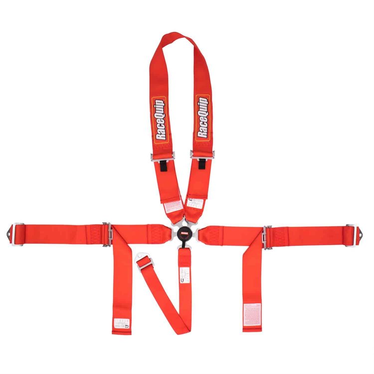 SFI CAM 5PT DRAG BELT RED