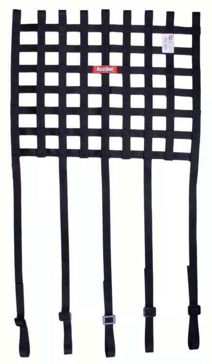 Ribbon Style Race Car Window Net [SFI 27.1 Rated, 18 in. H x 18 in. W]