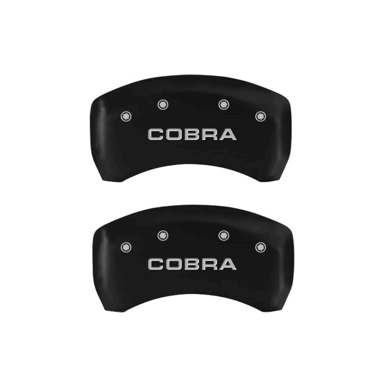 COBRA Logo Matte Black Powder Coat Finish Silver Characters.