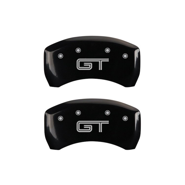 10010RMG2BK Rear Disc Brake Caliper Covers Fits Select Ford Mustang [Black Finish w/ Silver Mustang / GT (S197)]