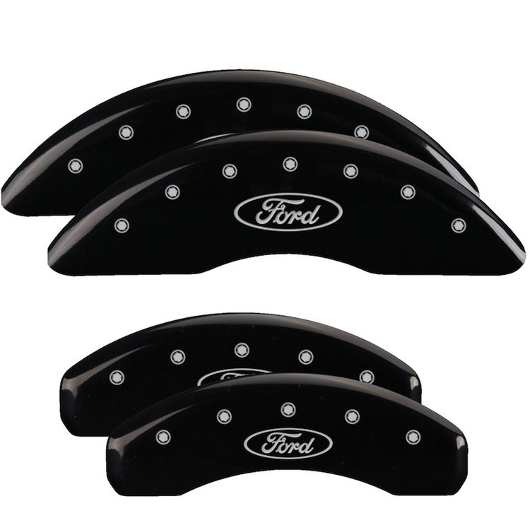 2007 FORD EXPEDITION EDDIE BAUER - SET OF 4 CALIPER COVERS FORD OVAL LOGOTYPE BLACK POWDER COAT FINI