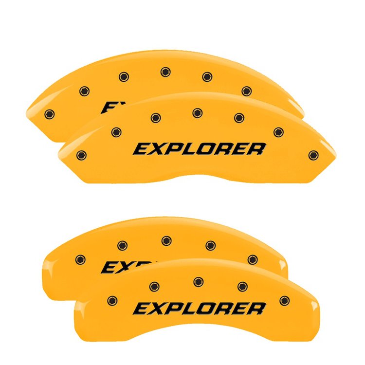 10041SEXPYL Front/Rear Brake Caliper Covers Fits Ford Explorer Sport Trac/Ford Explorer [Yellow w/Black Explorer (Pre-2011)]