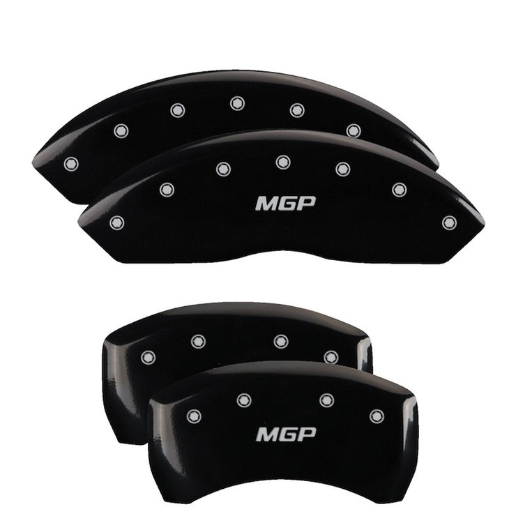 10086SMGPBK Front & Rear Disc Brake Caliper Covers Fits Select Ford Thunderbird [Black Finish w/ Silver MGP]