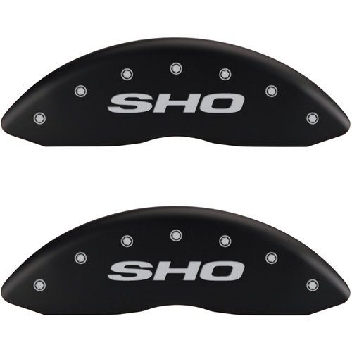 2010 FORD TAURUS SHO - SET OF 4 CALIPER COVERS SHO/SHO MATTE BLACK POWDER COAT FINISH SILVER CHARACT