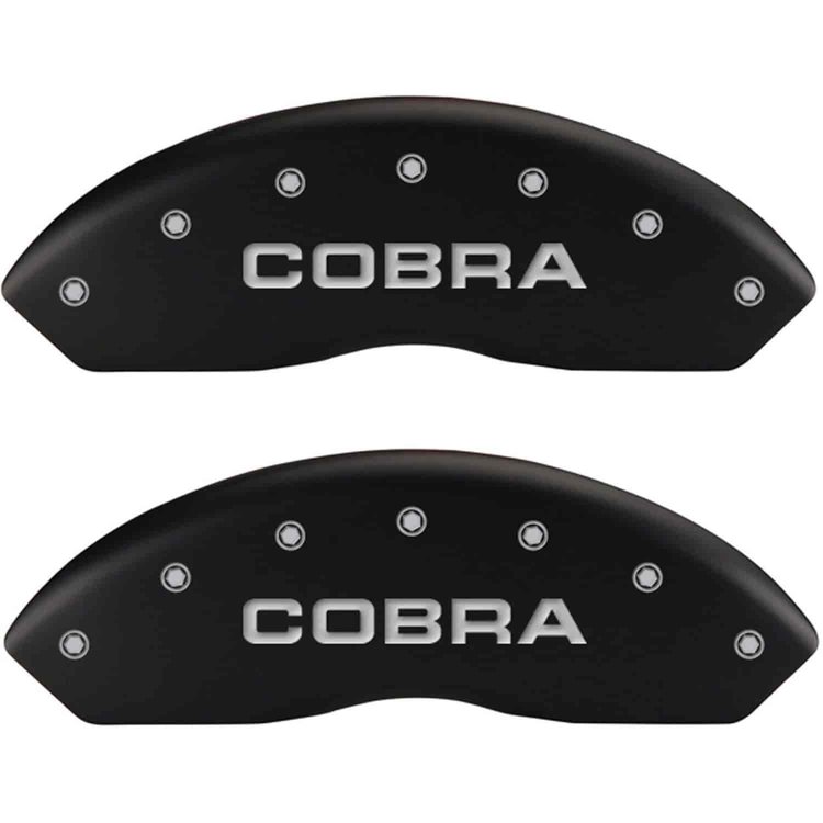 COBRA/Snake Logo Matte Black Powder Coat Finish Silver Characters.