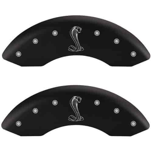 2005 FORD MUSTANG BASE - SET OF 4 CALIPER COVERS TIFFANY SNAKE LOGOTYPE MATTE BLACK POWDER COAT FINI