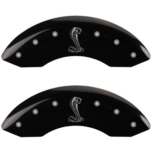 2011 FORD MUSTANG BASE - SET OF 4 CALIPER COVERS TIFFANY SNAKE LOGOTYPE BLACK POWDER COAT FINISH SIL