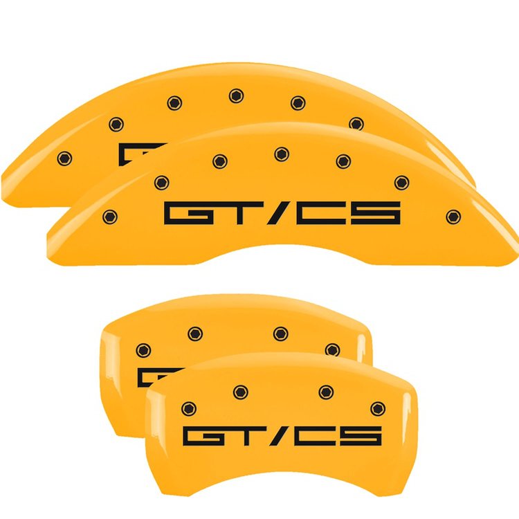 Front and Rear Disk Brake Caliper Covers for Ford Mustang, Yellow