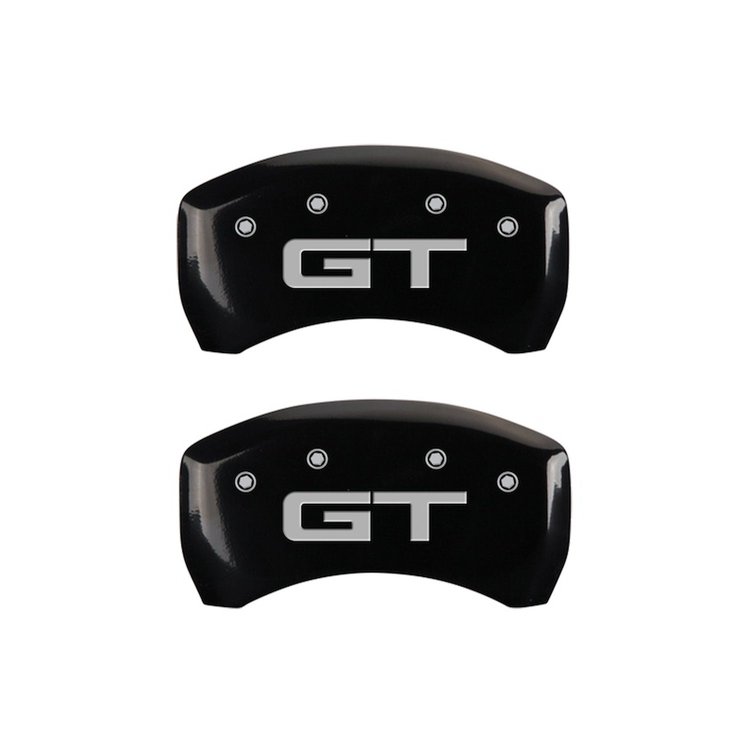 10203R2MGBK Rear Disc Brake Caliper Covers for 2015 Ford Mustang [Black Finish w/ Silver Mustang / GT (2015)]