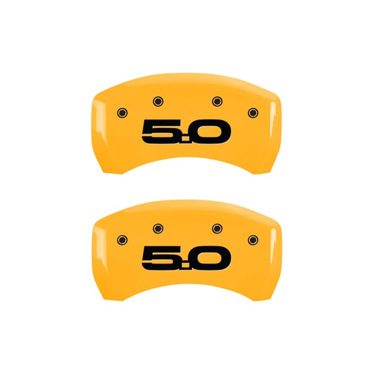 10203RM52YL Rear Disc Brake Caliper Covers for 2015 Ford Mustang [Yellow Finish w/ Black Mustang / 5.0 (2015)]