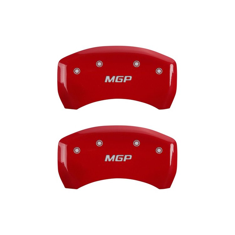 10203RMGPRD Rear Disc Brake Caliper Covers for 2015 Ford Mustang [Red Finish w/ Silver MGP]