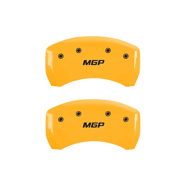 10203RMGPYL Rear Disc Brake Caliper Covers for 2015 Ford Mustang [Yellow Finish w/ Black MGP]