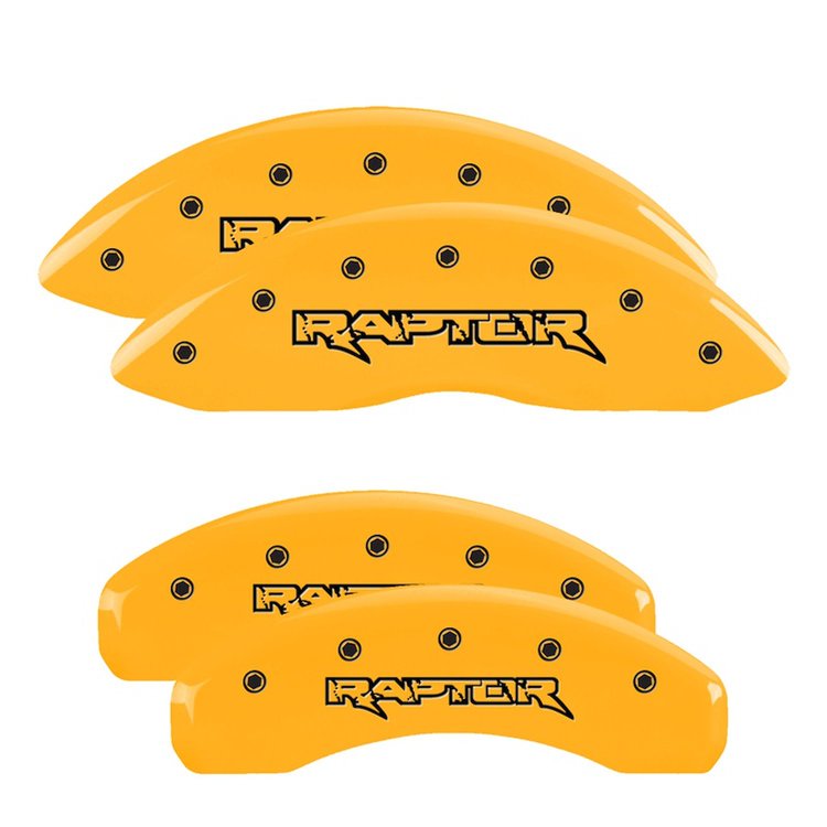 10213SRPTYL Front & Rear Disc Brake Caliper Covers for 2010-2011 Ford F-150, 2011 Ford F-150 [Yellow Finish w/ Black Raptor]