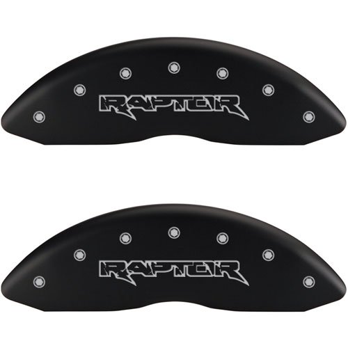 2012 FORD F-150 SVT RAPTOR - SET OF 4 CALIPER COVERS RAPTOR/RAPTOR LOGOTYPE MATTE BLACK POWDER COAT