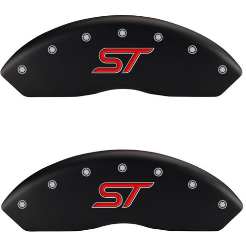 2013 FORD FOCUS ST - SET OF 4 CALIPER COVERS ST / ST MATTE BLACK POWDER COAT FINISH SILVER CHARACTERS. 17 WHEEL MIN.