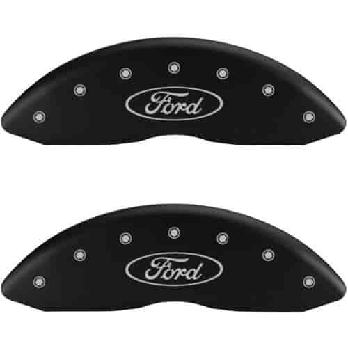 2013 FORD F-250 SUPER DUTY KING RANCH - SET OF 4 CALIPER COVERS FORD OVAL LOGOTYPE MATTE BLACK POWDE