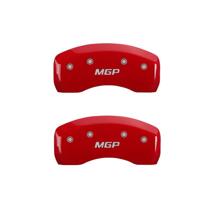 10246RMGPRD Rear Disc Brake Caliper Covers for 2016-2018 Ford Focus [Red Finish w/ Silver MGP]