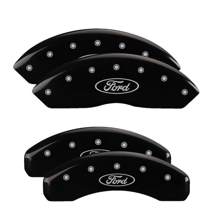 Front and Rear Disk Brake Caliper Covers for Ford Ranger and Bronco, Black