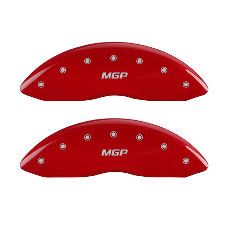 12002FMGPRD Front Disc Brake Caliper Covers Fits Select Dodge Caliber [Red Finish w/ Silver MGP]