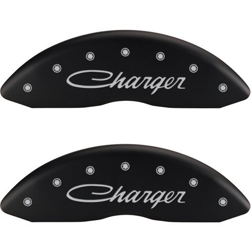 2006 DODGE CHARGER BASE - SET OF 4 CALIPER COVERS CHARGER/CHARGER CURSIVE ENGRAVING MATTE BLACK POWD