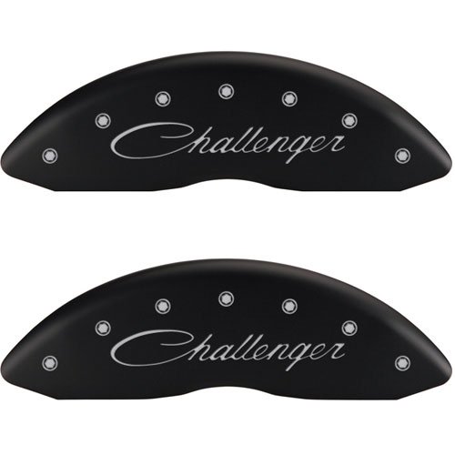 2009 DODGE CHALLENGER SE - SET OF 4 CALIPER COVERS CHALLENGER/CHALLENGER CURSIVE ENGRAVING MATTE BLA