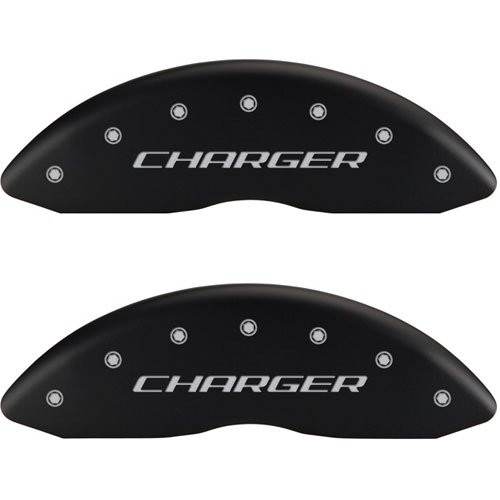 2011 DODGE CHARGER R/T - SET OF 4 CALIPER COVERS CHARGER/CHARGER BLOCK ENGRAVING MATTE BLACK POWDER