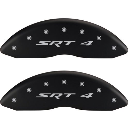 2010 DODGE AVENGER EXPRESS - SET OF 4 CALIPER COVERS SRT4/SRT4 MATTE BLACK POWDER COAT FINISH SILVER CHARACTERS. 18 WHEEL MIN