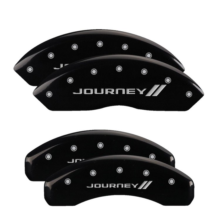 12200SJNYBK Front & Rear Disc Brake Caliper Covers Fits Select Dodge Grand Caravan/Dodge Journey [Black w/Silver Journey ll]