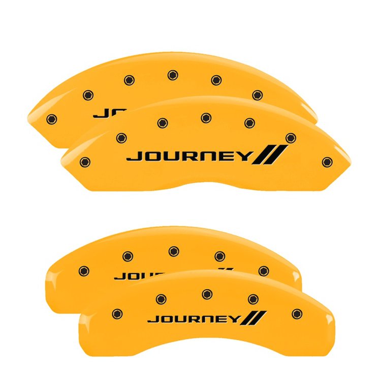 12200SJNYYL Front & Rear Disc Brake Caliper Covers Fits Select Dodge Grand Caravan/Dodge Journey [Yellow w/Black Journey ll]