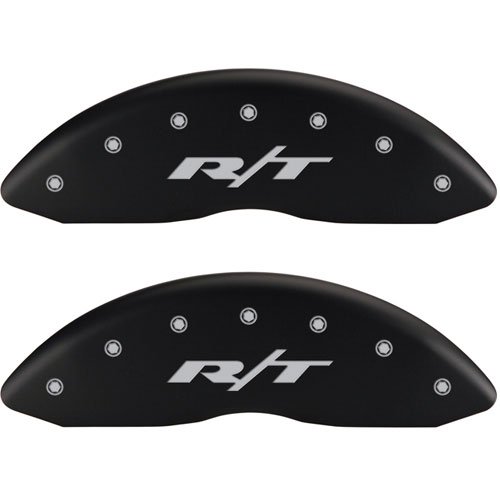 2012 DODGE JOURNEY AVP - SET OF 4 CALIPER COVERS RT / RT MATTE BLACK POWDER COAT FINISH SILVER CHARA