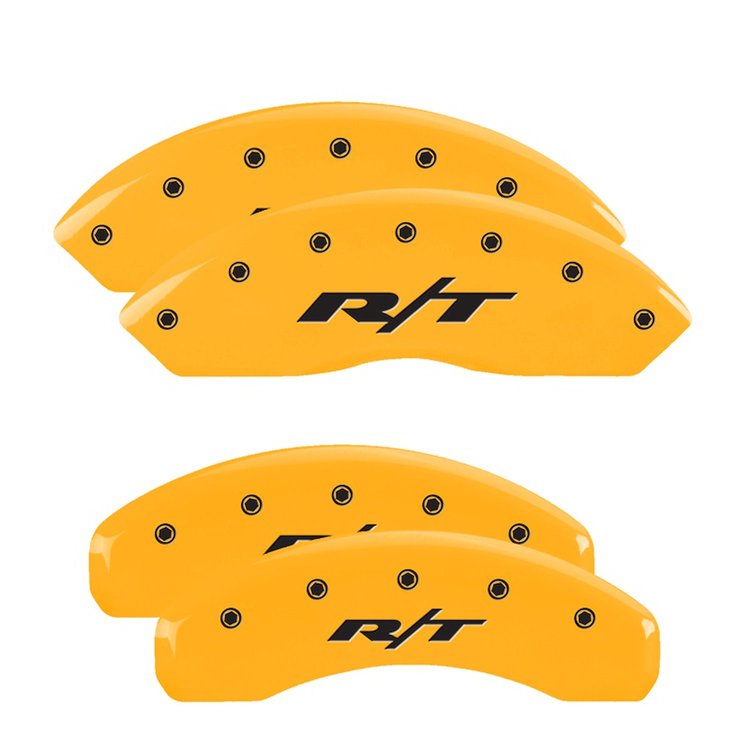12200SRT1YL Front & Rear Disc Brake Caliper Covers Fits Select Dodge Grand Caravan/Dodge Journey [Yellow w/Black RT1 (Truck)]
