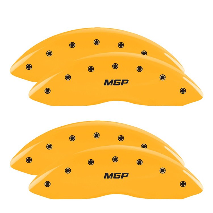 12203SMGPYL Front & Rear Disc Brake Caliper Covers for 2001-2002 Dodge Viper [Yellow Finish w/ Black MGP]