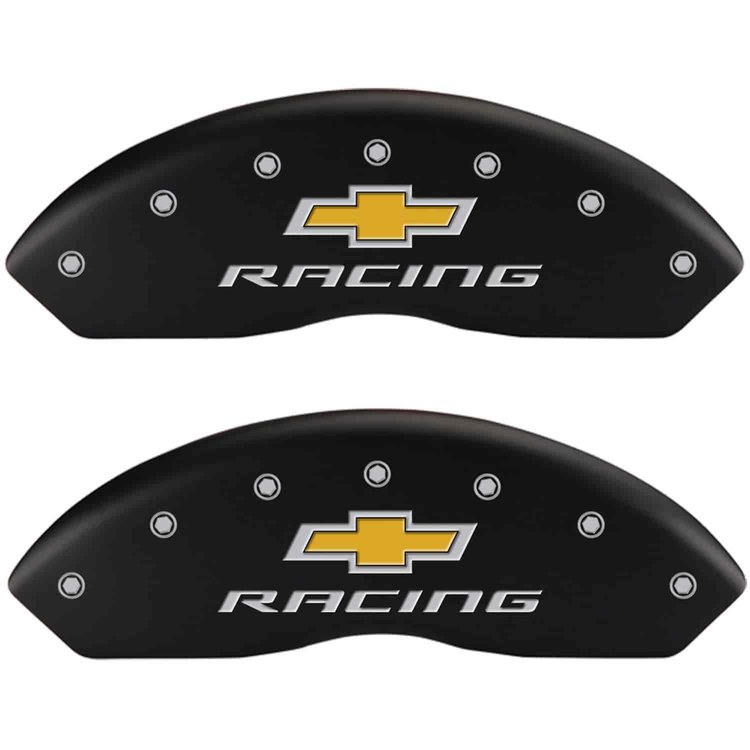 Chevy racing/Chevy racing Matte Black Powder Coat Finish Silver Characters.