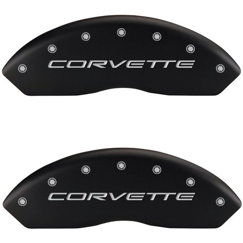 1997 CHEVROLET CORVETTE BASE - SET OF 4 CALIPER COVERS CORVETTE/Z06 ENGRAVING C5 MATTE BLACK POWDER
