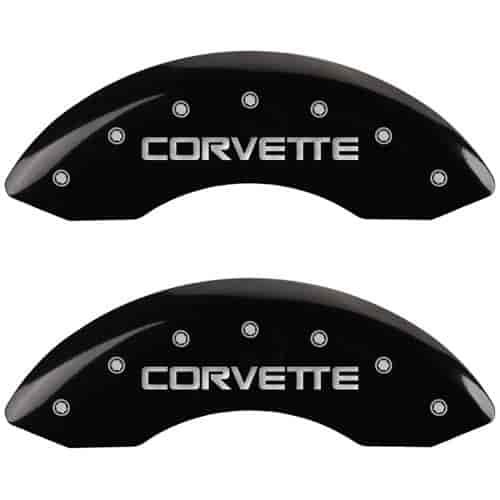 1984 CHEVROLET CORVETTE BASE - SET OF 4 CALIPER COVERS CORVETTE - C4 LOGOTYPE BLACK POWDER COAT FINI