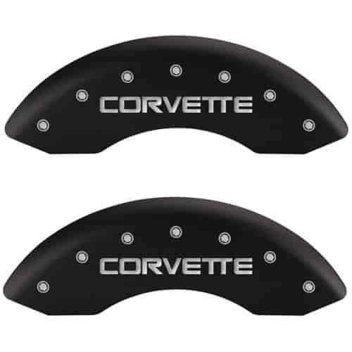 1984 CHEVROLET CORVETTE BASE - SET OF 4 CALIPER COVERS CORVETTE - C4 LOGOTYPE MATTE BLACK POWDER COA