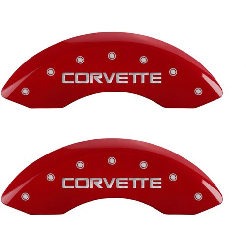 1984 CHEVROLET CORVETTE BASE - SET OF 4 CALIPER COVERS CORVETTE - C4 LOGOTYPE RED POWDER COAT FINISH