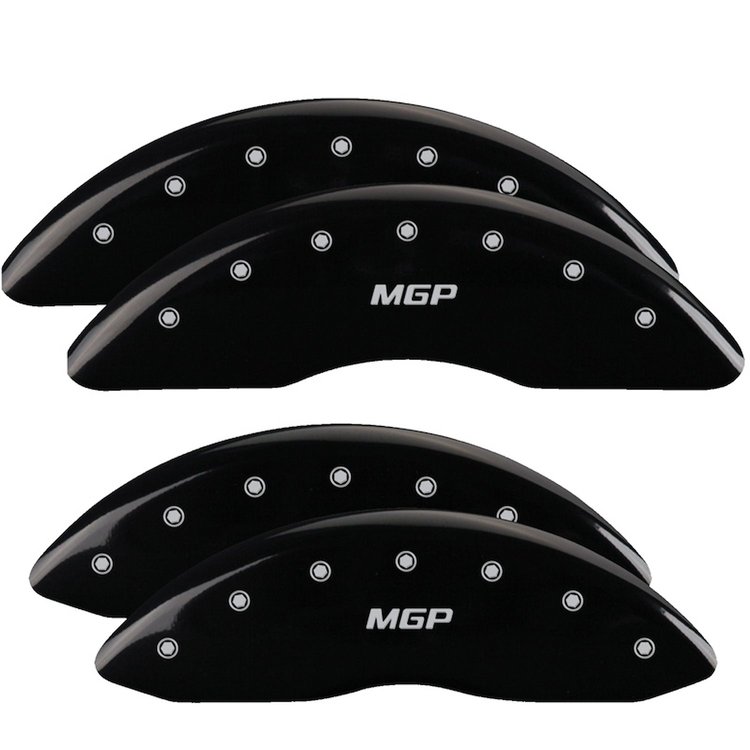 13083SMGPBK Front & Rear Disc Brake Caliper Covers Fits Select Chevy Corvette [Black Finish w/ Silver MGP]
